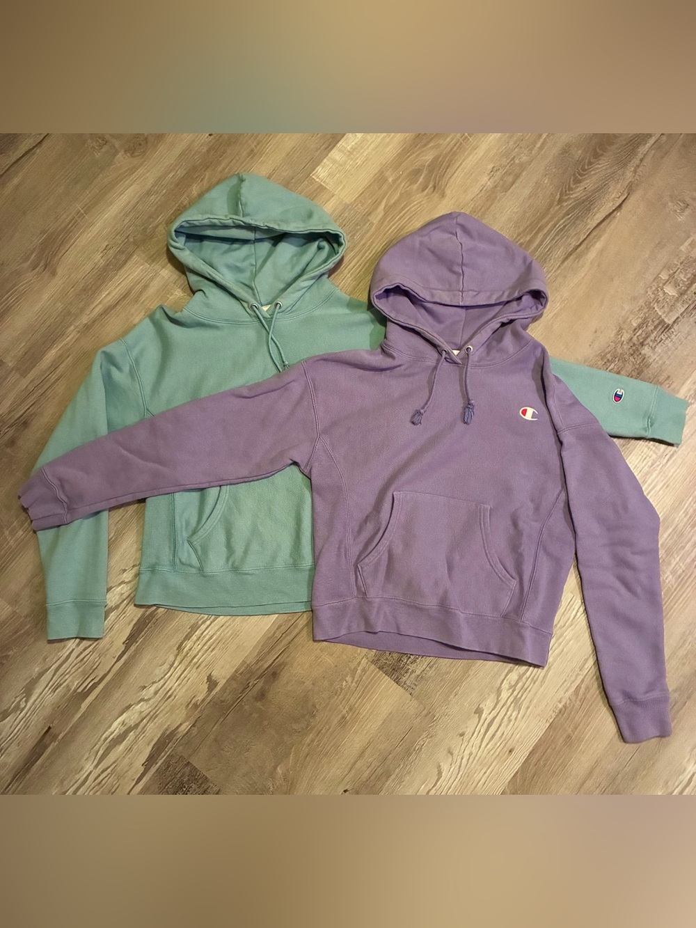 Champion Reverse Weave Hoodies Sky Blue and Lilac